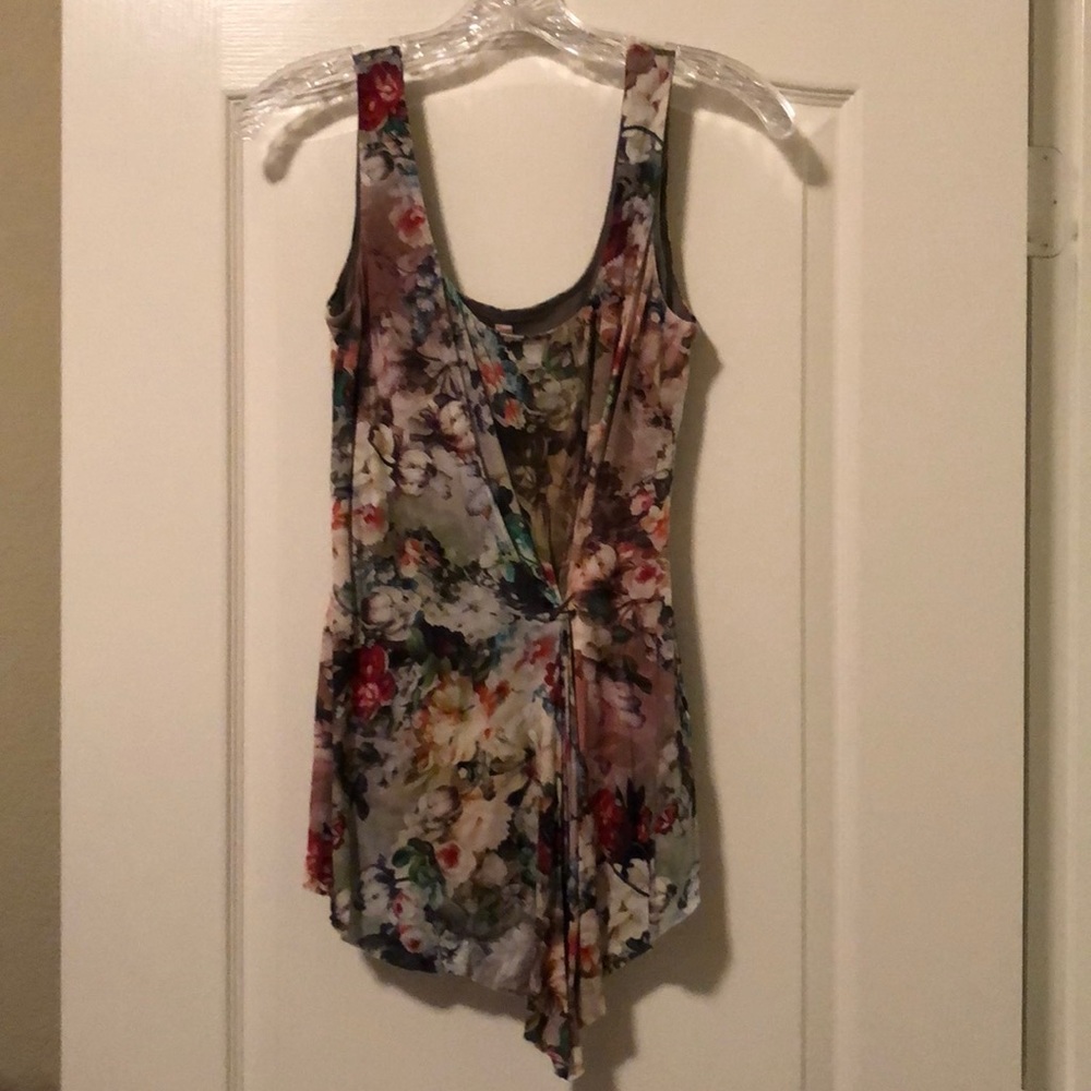 Anthropologie dark floral tank